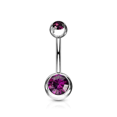 G23 Titanium Crystal Navel Barbell 14g