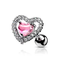 PREMIUM Claw-Set Heart Cartilage Stud 16g