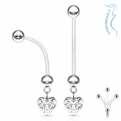 Jeweled Heart Pregnancy Dangle 14g