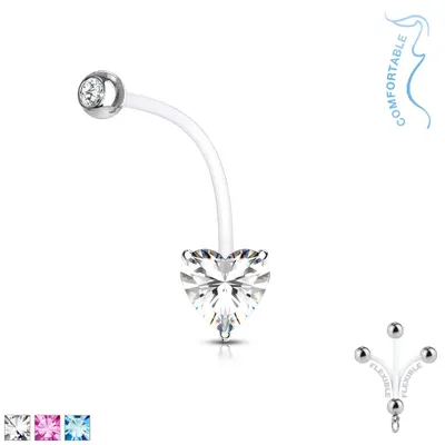 Claw-Set Heart Pregnancy Barbell 14g