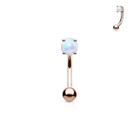 PREMIUM Claw-Set Opal Curved Barbell 16g