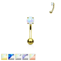 PREMIUM Claw-Set Opal Curved Barbell 16g
