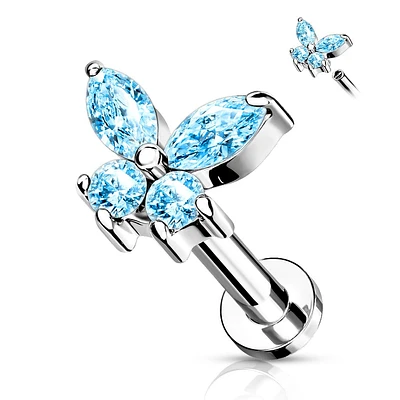 PREMIUM Claw-Set Butterfly Labret 16g