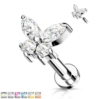 PREMIUM Claw-Set Butterfly Labret 16g