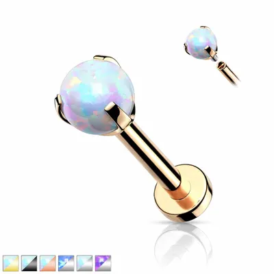 PREMIUM Claw-Set Opal Labret 16g