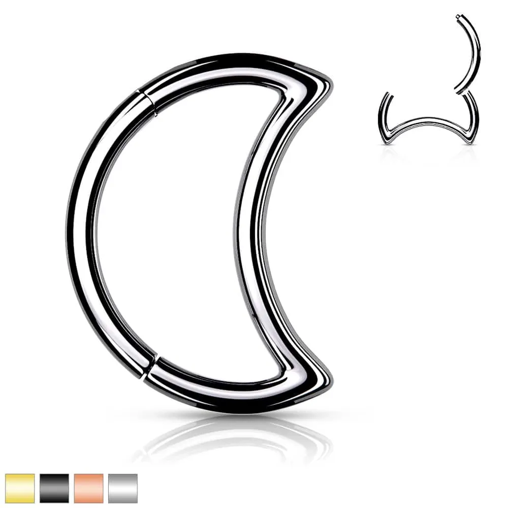 PREMIUM Crescent Moon Segment Ring 16g