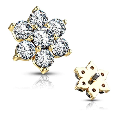 PREMIUM Claw-Set Flower Microdermal Top