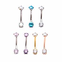 PREMIUM Claw-Set Crystal Curved Barbell 16g