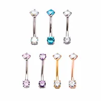 PREMIUM Claw-Set Crystal Curved Barbell 16g