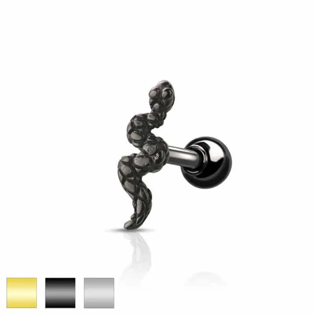 PREMIUM Small Snake Cartilage Stud 16g