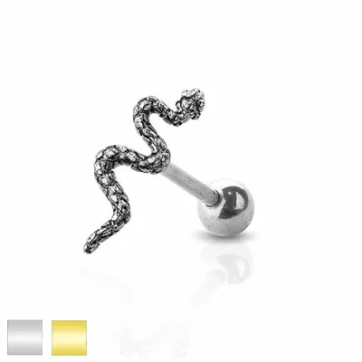 PREMIUM Long Snake Cartilage Stud 16g