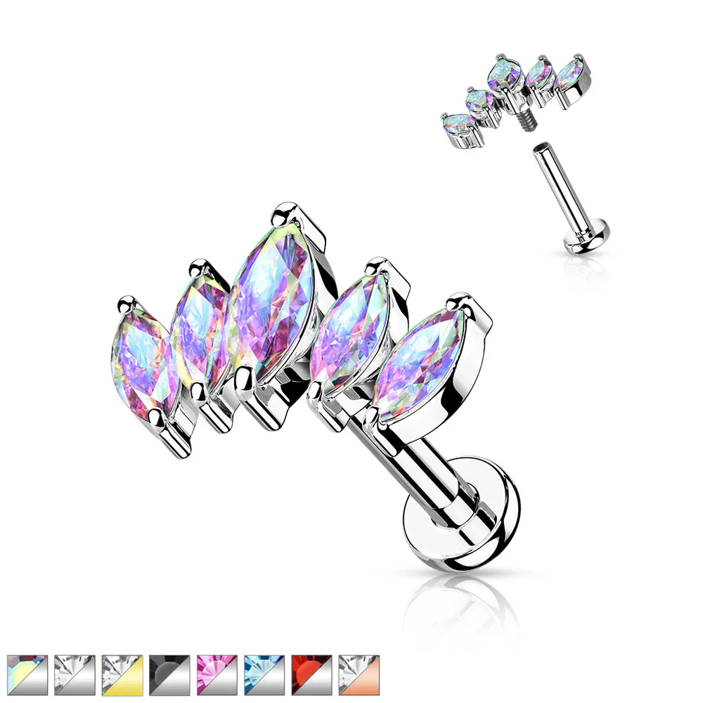 PREMIUM Marquise Curve Labret 16g