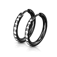 Round Cut Blackline Cuff Earrings