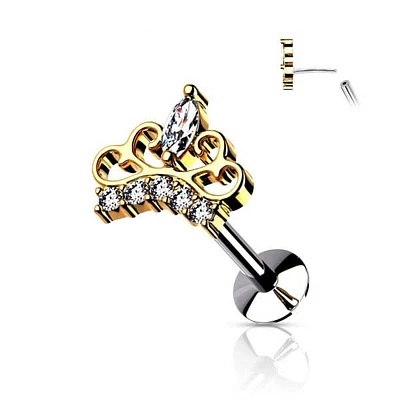 PREMIUM Claw-Set Crown Labret 16g