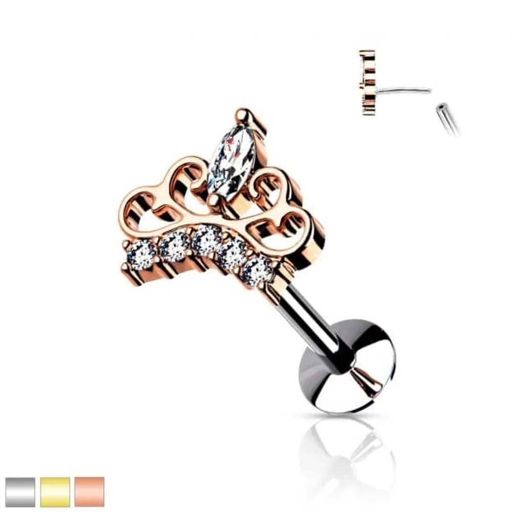 PREMIUM Claw-Set Crown Labret 16g