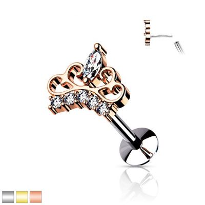 PREMIUM Claw-Set Crown Labret 16g