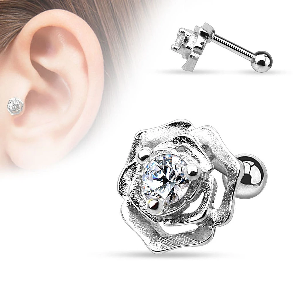 PREMIUM Claw-Set Rose Cartilage Stud 16g