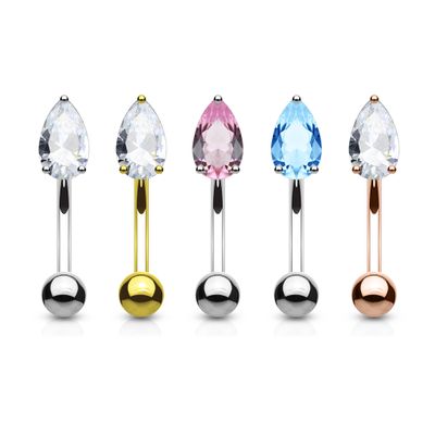PREMIUM Forward-Facing Pear Curved Barbell 16g