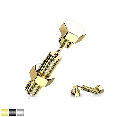 Nut + Bolt Faux Plugs 16g