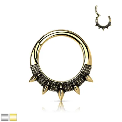 PREMIUM Tribal Spikes Segment Ring 16g