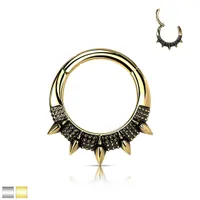 PREMIUM Tribal Spikes Segment Ring 16g