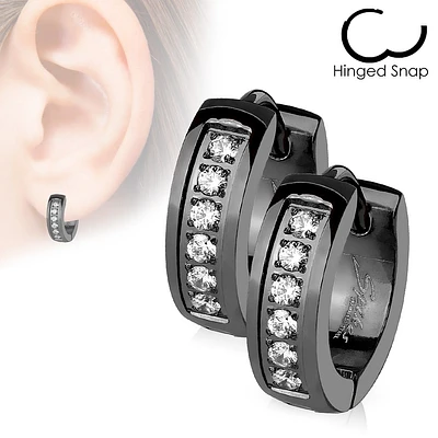 Crystal Channel Cuff Earrings