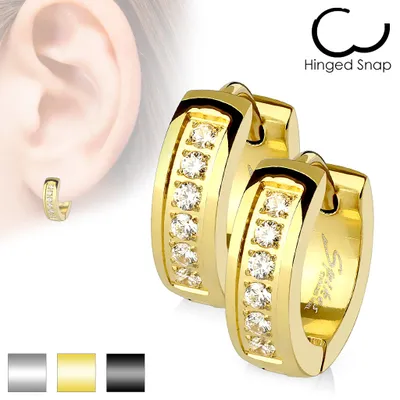 Crystal Channel Cuff Earrings