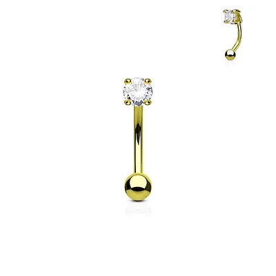 PREMIUM Forward-Facing Crystal Curved Barbell 16g