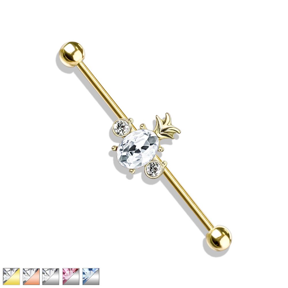 PREMIUM Crystal Pineapple Industrial Barbell 14g