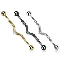 PREMIUM Crystal + Coil Industrial Barbell 14g