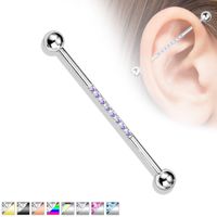PREMIUM Crystal Line Industrial Barbell 14g