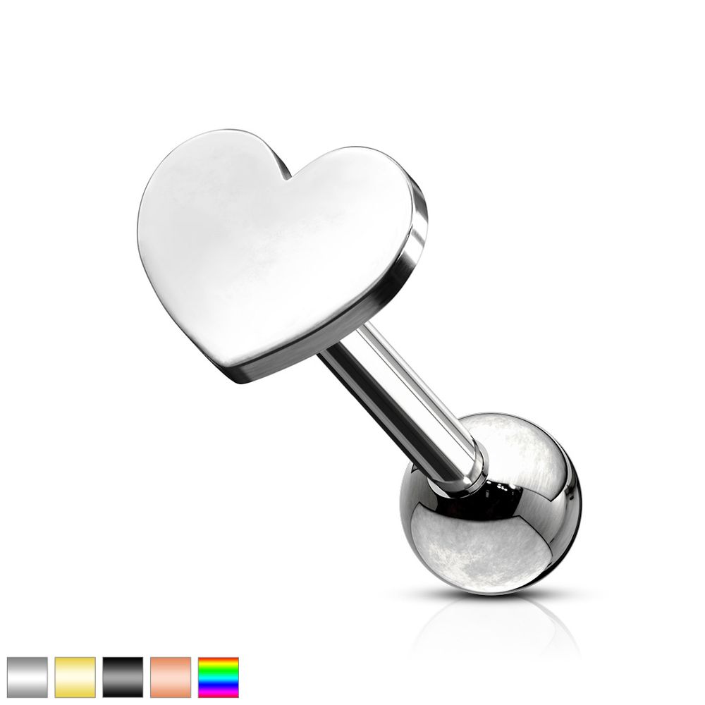 Plain Heart Cartilage Stud 16g