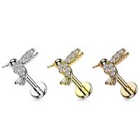 PREMIUM Crystal Hummingbird Labret 16g