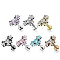 PREMIUM Dotwork Crystal Butterfly Labret 16g