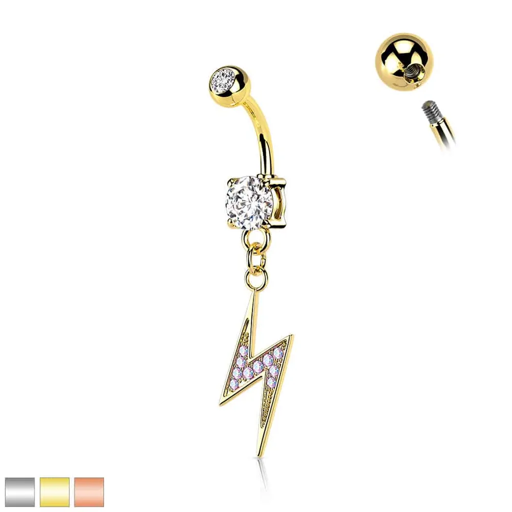 Lightning Bolt Navel Dangle 14g