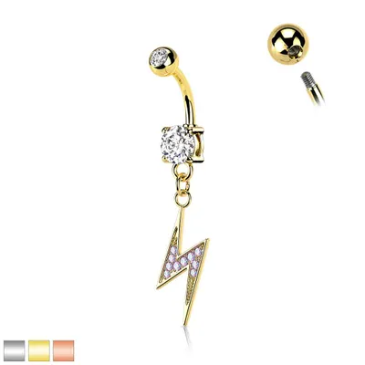 Lightning Bolt Navel Dangle 14g