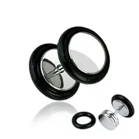 Surgical Steel with O-Rings Faux Plugs 16g