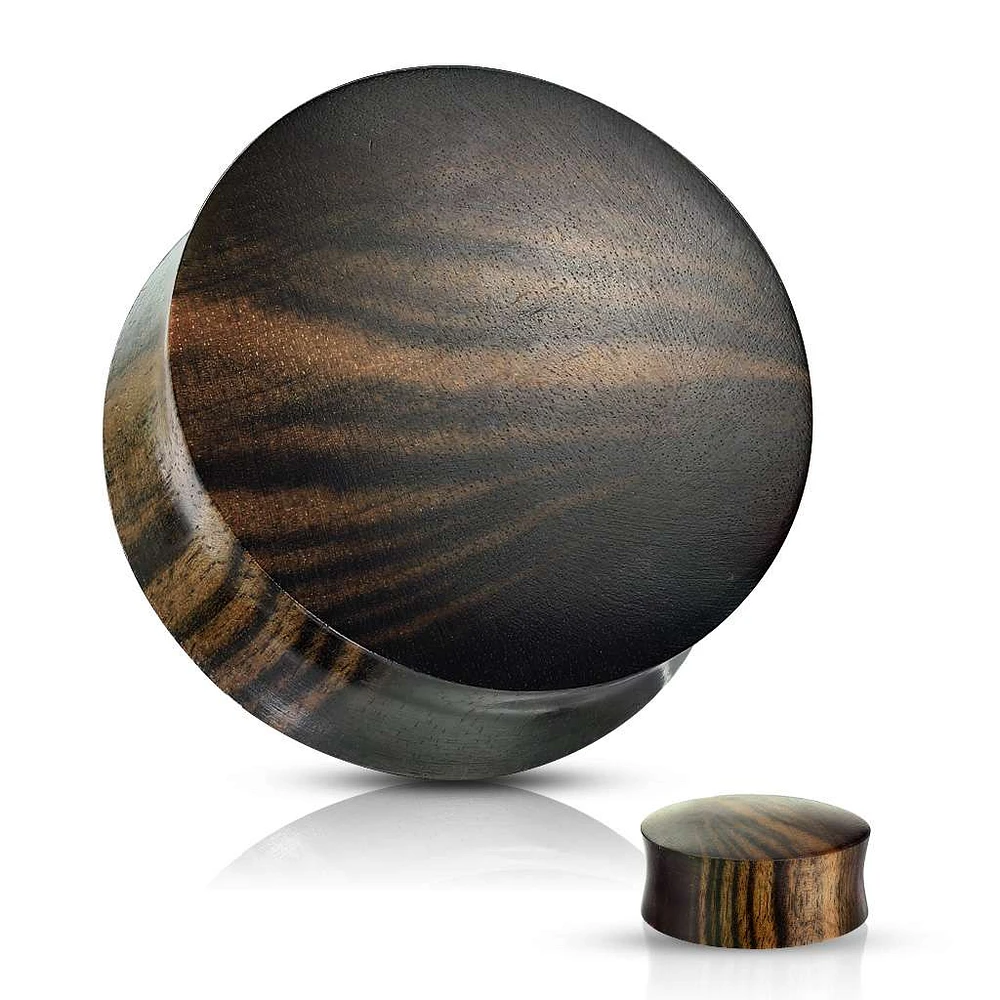Striped Ebony Wood Saddle Plugs 8g – 1″
