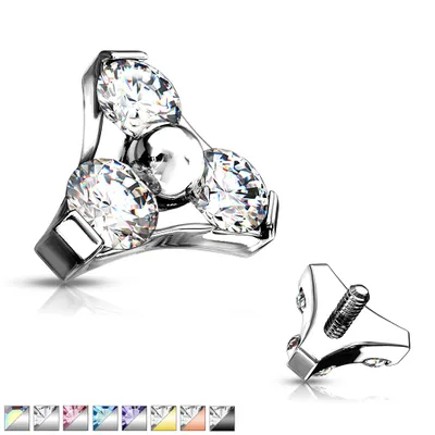 PREMIUM 3 Crystal Triangle Microdermal Top