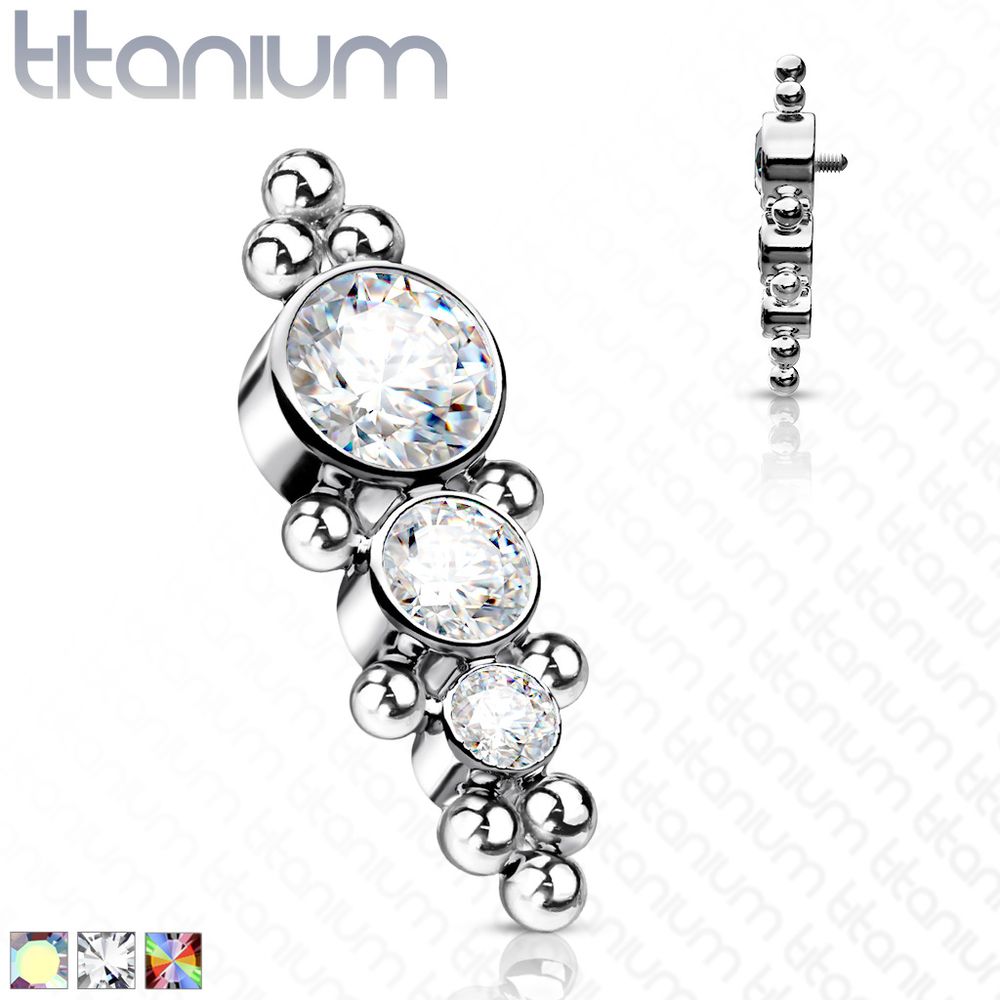 PREMIUM  Tiered Crystal+ Dotwork Microdermal Top