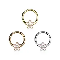 PREMIUM Pearl Flower Segment Ring 16g