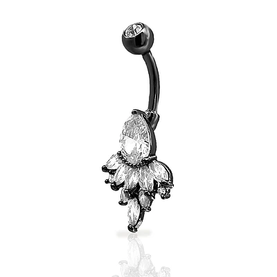 Marquise Teardrop Navel Barbell 14g