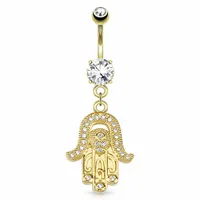 Hamsa Jewelled Belly Dangle 14g