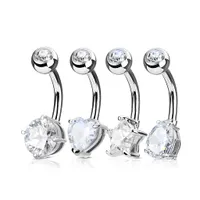 Claw-Set Navel Barbell 14g