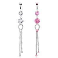 Crystal + Chain Navel Dangle 14g