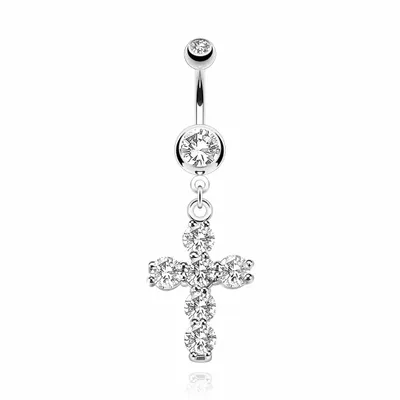 Claw-Set Cross Belly Dangle 14g