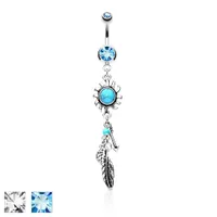 Turquoise Sun Navel Dangle 14g