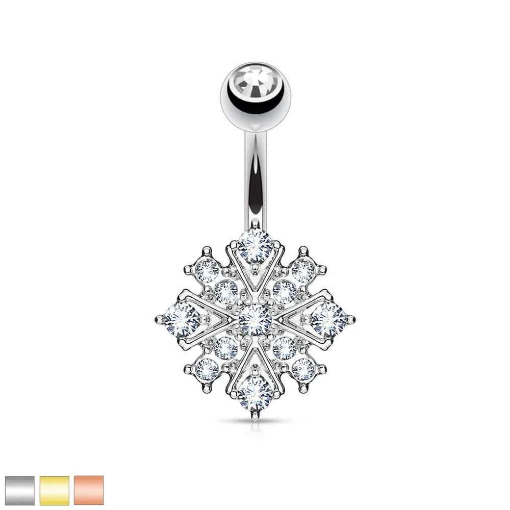 Snowflake Navel Barbell 14g