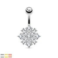 Snowflake Navel Barbell 14g