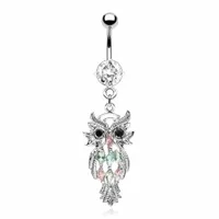 Colourful Owl Navel Dangle 14g